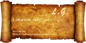 Lakatos Géza névjegykártya
