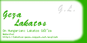 geza lakatos business card